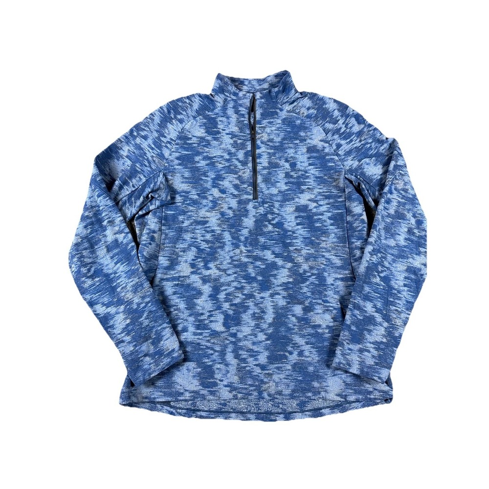 Lululemon Surge Warm Half Zip Fleece Pullover LM3DBWS Blue Camo Mens Size Large